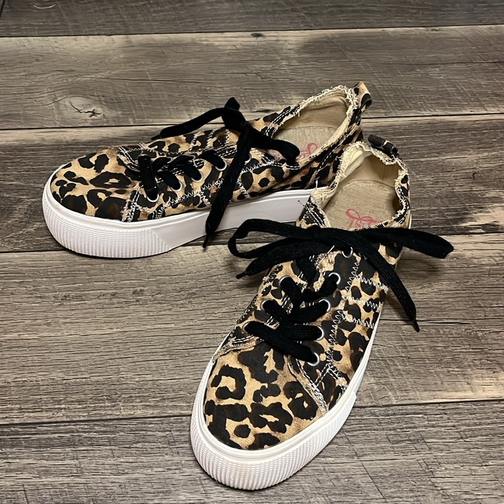 Cheetah Print Platform Sneakers Size 8M